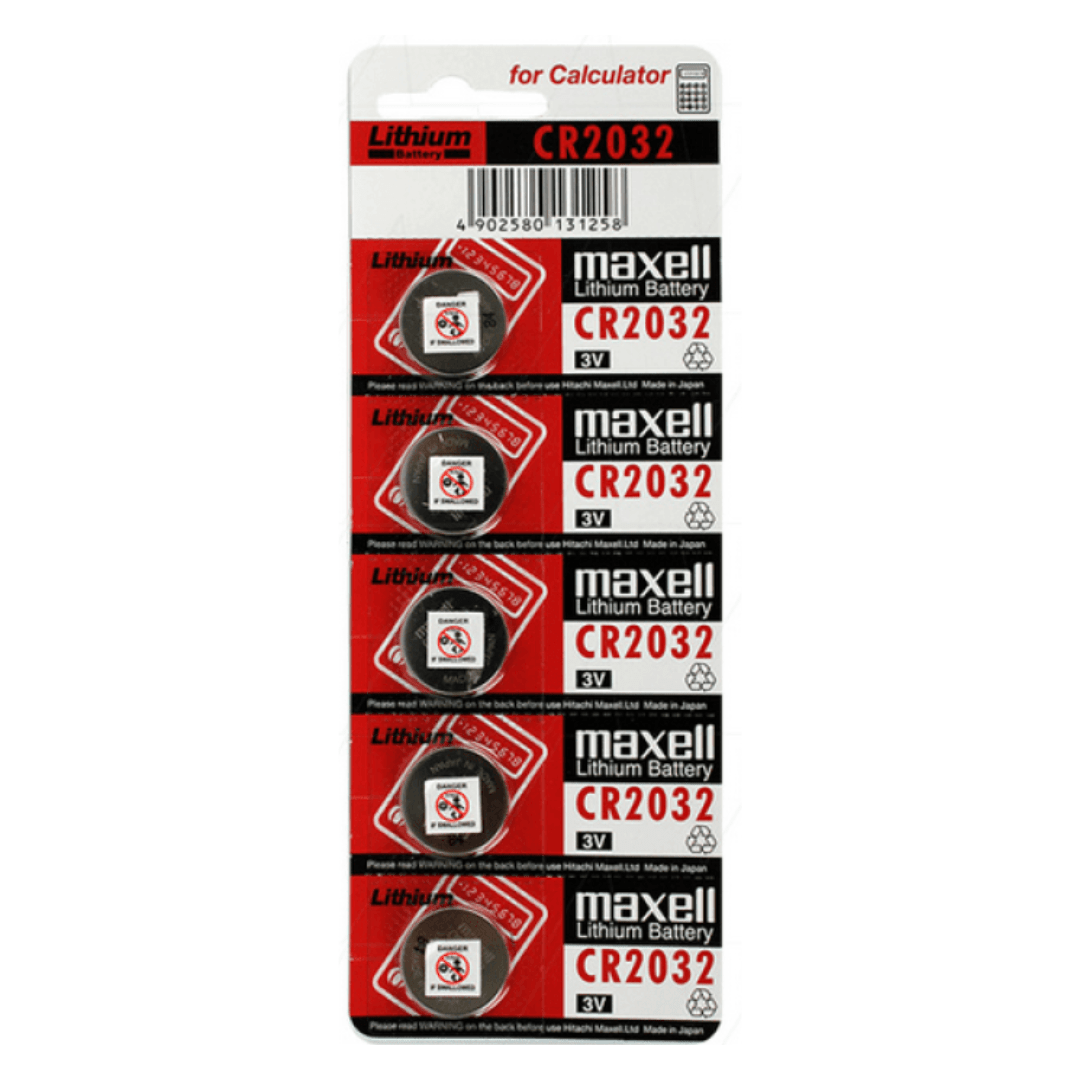 Maxell CR2032 220mAh 3V Lithium Primary (LiMNO2) Coin Cell Battery